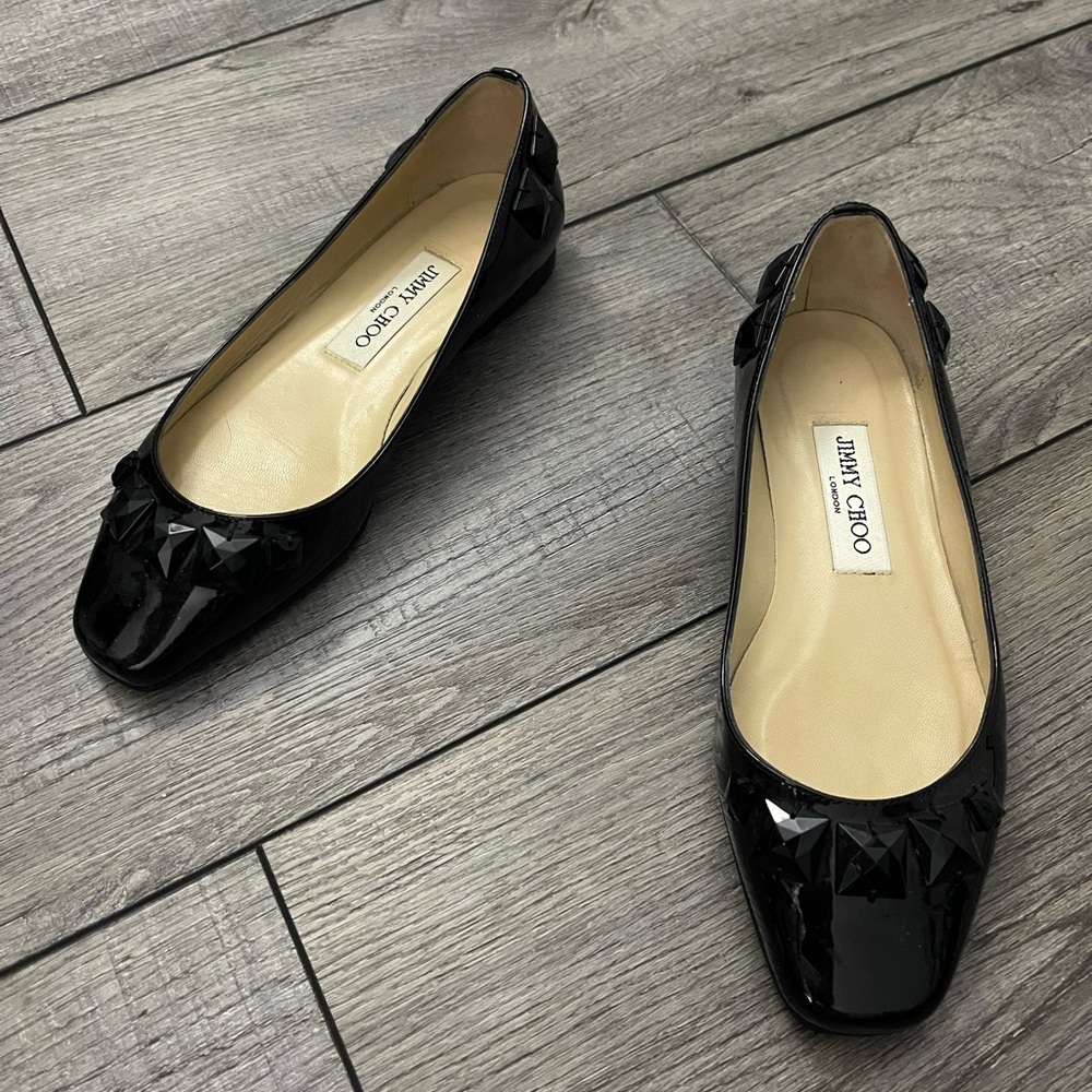 Jimmy Choo Black Patent Leather Flats size 36